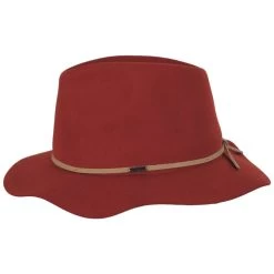 Wesley Packable Wool Felt Fedora Hat - Orange -ChicHeadwear Haven 441560