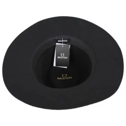 Messer Wool Felt Western Fedora Hat - Black -ChicHeadwear Haven 441698