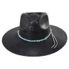 CHARLIE 1 HORSE Midnight Toker Shantung Straw Wide Brim Fedora Hat -ChicHeadwear Haven 442088