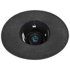 CHARLIE 1 HORSE Midnight Toker Shantung Straw Wide Brim Fedora Hat -ChicHeadwear Haven 442094