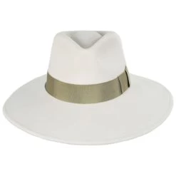 Joanna Wool Felt Fedora Hat - Ivory/Tan