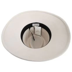 Joanna Wool Felt Fedora Hat - Ivory/Tan -ChicHeadwear Haven 443241