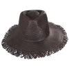 Jo Toyo Straw Frayed Fedora Hat - Dark Brown -ChicHeadwear Haven 443430