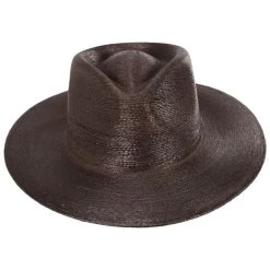Marcos Palm Straw Fedora Hat - Dark Brown