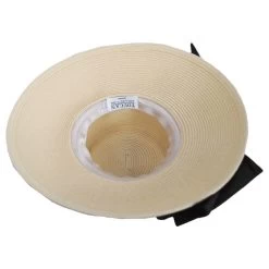 Silk Bow Toyo Straw Lampshade Hat -ChicHeadwear Haven 444756