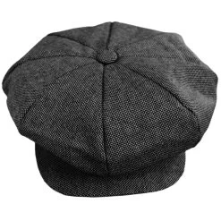 Marl Tweed Wool Blend Big Apple Cap