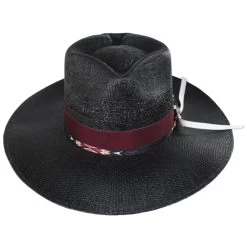 Vintage Couture Spade Bangora Shantung Straw Fedora Hat