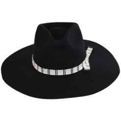 Leigh Wool Felt Wide Brim Fedora Hat - Black
