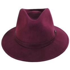 Messer Wool Felt Fedora Hat - Maroon