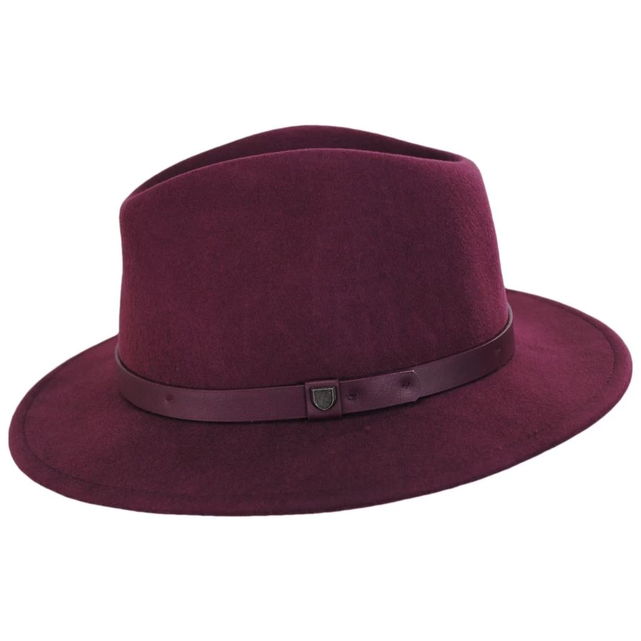 Messer Wool Felt Fedora Hat - Maroon 4 Messer Wool Felt Fedora Hat - Maroon - Image 2