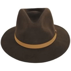 Messer Wool Felt Fedora Hat - Brown/Beige