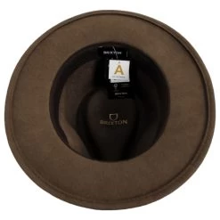 Messer Wool Felt Fedora Hat - Brown/Beige -ChicHeadwear Haven 451907