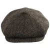Herringbone Donegal Tweed Wool Newsboy Cap -ChicHeadwear Haven 454017