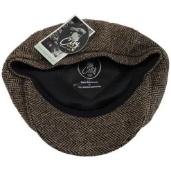 Herringbone Donegal Tweed Wool Newsboy Cap -ChicHeadwear Haven 454023