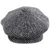 Large Herringbone Donegal Tweed Wool Newsboy Cap -ChicHeadwear Haven 454098
