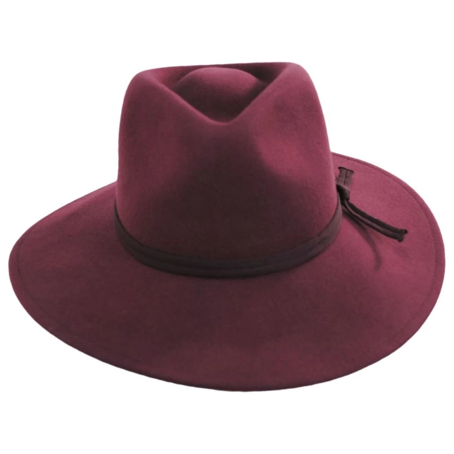 Joanna Packable Wool Felt Fedora Hat - Wine 3 Joanna Packable Wool Felt Fedora Hat - Wine