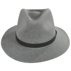 Messer Melange Wool Felt Fedora Hat - Gray/Dark Gray