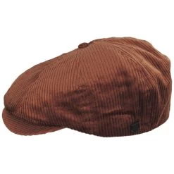 Brood Cotton Wide Wale Corduroy Newsboy Cap - Caramel -ChicHeadwear Haven 458115