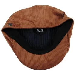 Brood Cotton Wide Wale Corduroy Newsboy Cap - Caramel -ChicHeadwear Haven 458118