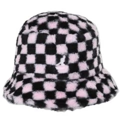 Kangol Checkerboard Faux Fur Bucket Hat