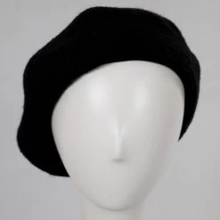 Rib Knit Wool Blend Beret