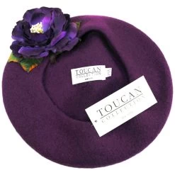 Velvet Rose Wool Beret -ChicHeadwear Haven 459552