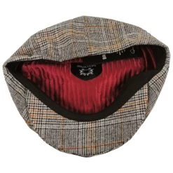 Brood Houndstooth Plaid Wool Blend Newsboy Cap -ChicHeadwear Haven 460929