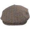 Hooligan Houndstooth Plaid Wool Blend Ivy Cap -ChicHeadwear Haven 461085