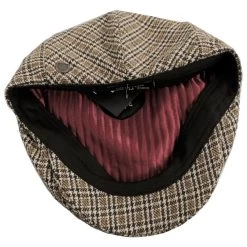 Hooligan Houndstooth Plaid Wool Blend Ivy Cap -ChicHeadwear Haven 461091