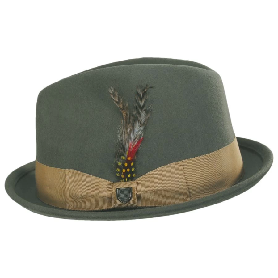 Gain Wool Felt Fedora Hat - Olive Green 4 Gain Wool Felt Fedora Hat - Olive Green - Image 2