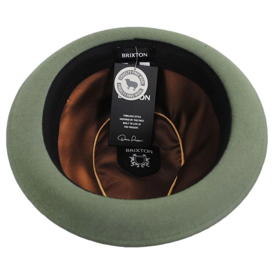 Gain Wool Felt Fedora Hat - Olive Green 5 Gain Wool Felt Fedora Hat - Olive Green - Image 3