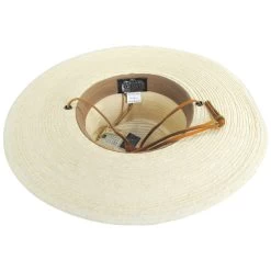 Vintage Couture Canyon Moon Palm Straw Rancher Fedora Hat -ChicHeadwear Haven 463121