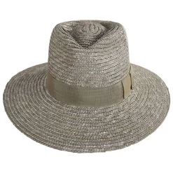 Joanna Petite Brim Wheat Straw Fedora Hat - Sand