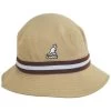 Kangol Stripe Lahinch Cotton Bucket Hat - Oatmeal -ChicHeadwear Haven 467114