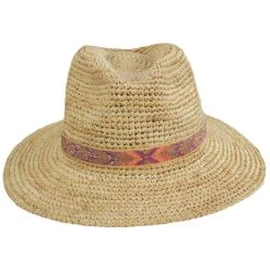 Alexis Crochet Raffia Straw Fedora Hat