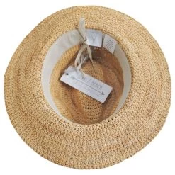 Alexis Crochet Raffia Straw Fedora Hat -ChicHeadwear Haven 467316