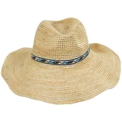 Lainey Crochet Raffia Straw Western Hat -ChicHeadwear Haven 467531