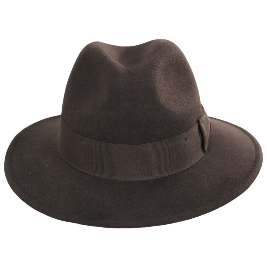 Officially Licensed Crushable Wool Felt Safari Fedora Hat 3 Officially Licensed Crushable Wool Felt Safari Fedora Hat