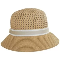 Toyo Straw Button Band Cloche Hat