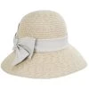 Toyo Straw Linen Bow Cloche Hat -ChicHeadwear Haven 469205
