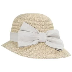 Toyo Straw Linen Bow Cloche Hat -ChicHeadwear Haven 469208