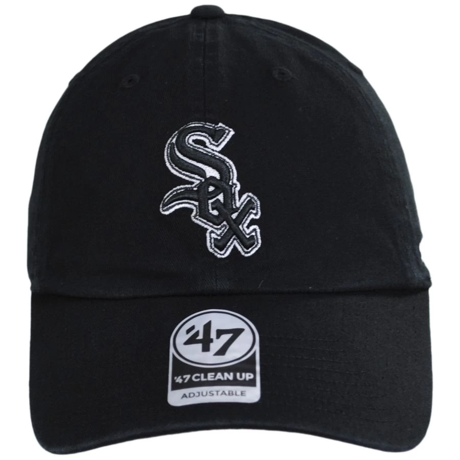 '47 BRAND Chicago White Sox MLB Home Clean Up Strapback Baseball Cap Dad Hat 3 '47 BRAND Chicago White Sox MLB Home Clean Up Strapback Baseball Cap Dad Hat