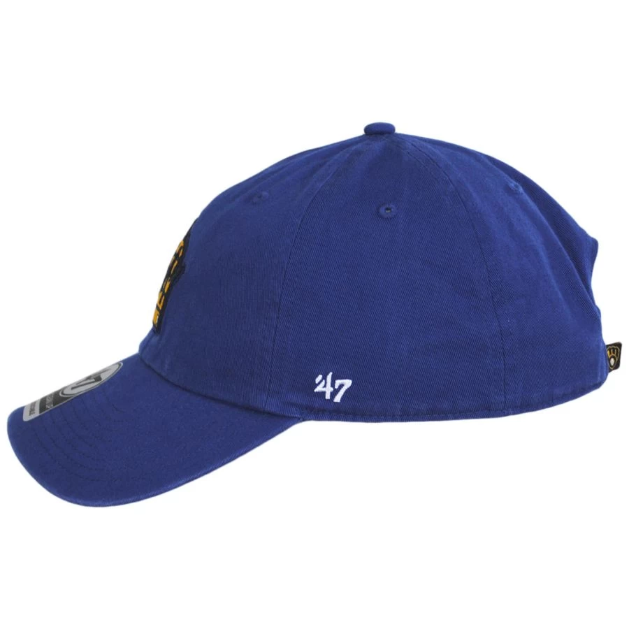 '47 BRAND Milwaukee Brewers MLB Clean Up Strapback Baseball Cap Dad Hat 4 '47 BRAND Milwaukee Brewers MLB Clean Up Strapback Baseball Cap Dad Hat - Image 2