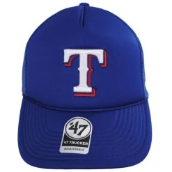 '47 BRAND Texas Rangers MLB Foam Mesh Trucker Snapback Baseball Cap