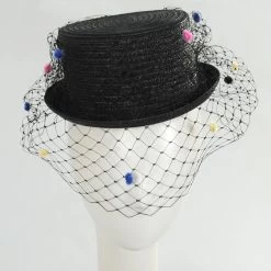 Hattie Veiled Mini Top Hat