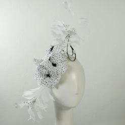 Maud Polka Dot Feather Fascinator Hat -ChicHeadwear Haven 471509