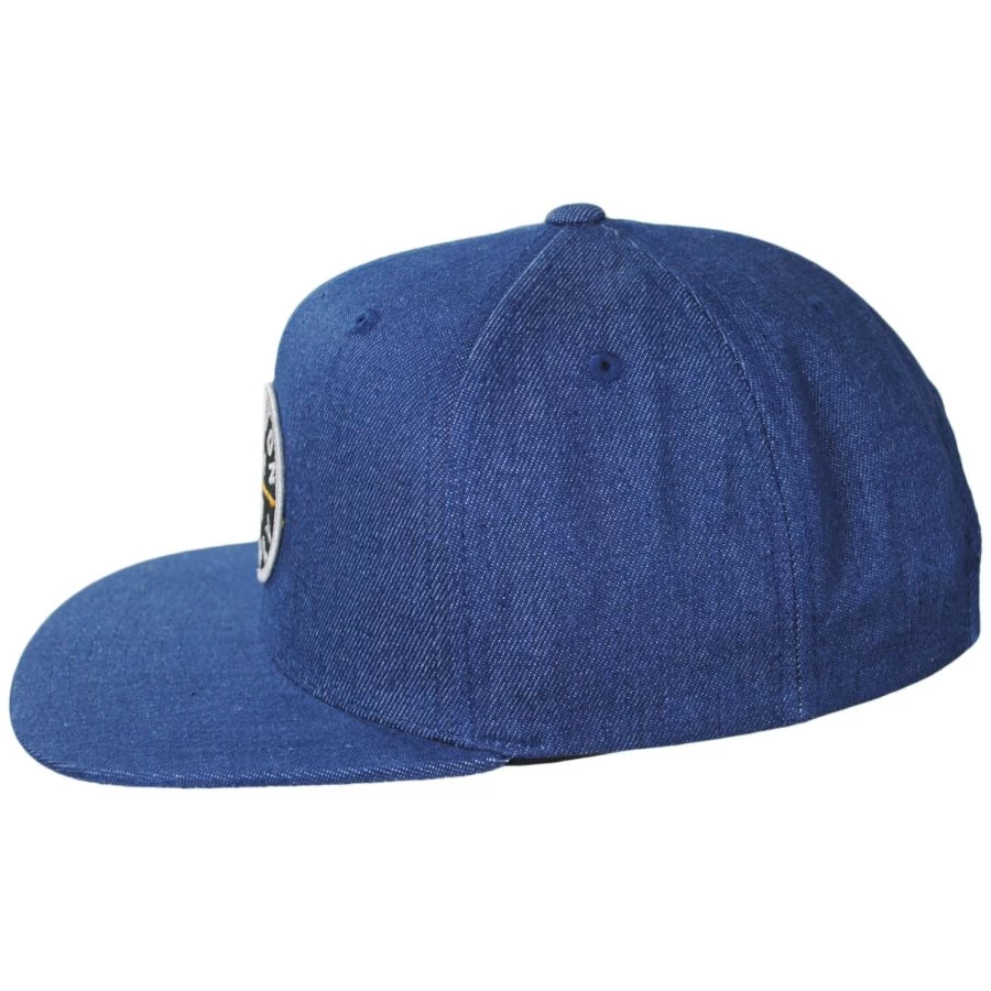 Oath III Cotton Snapback Baseball Cap - Denim Blue 4 Oath III Cotton Snapback Baseball Cap - Denim Blue - Image 2