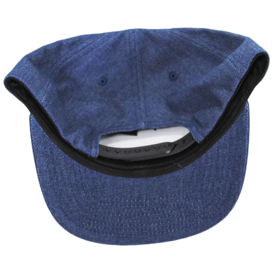 Oath III Cotton Snapback Baseball Cap - Denim Blue 5 Oath III Cotton Snapback Baseball Cap - Denim Blue - Image 3