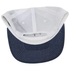 Palmer Mesh Cotton Blend Trucker Snapback Baseball Cap - Denim Blue -ChicHeadwear Haven 473180