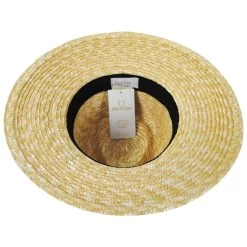 Joanna Petite Brim Wheat Straw Fedora Hat - Natural/White -ChicHeadwear Haven 473189